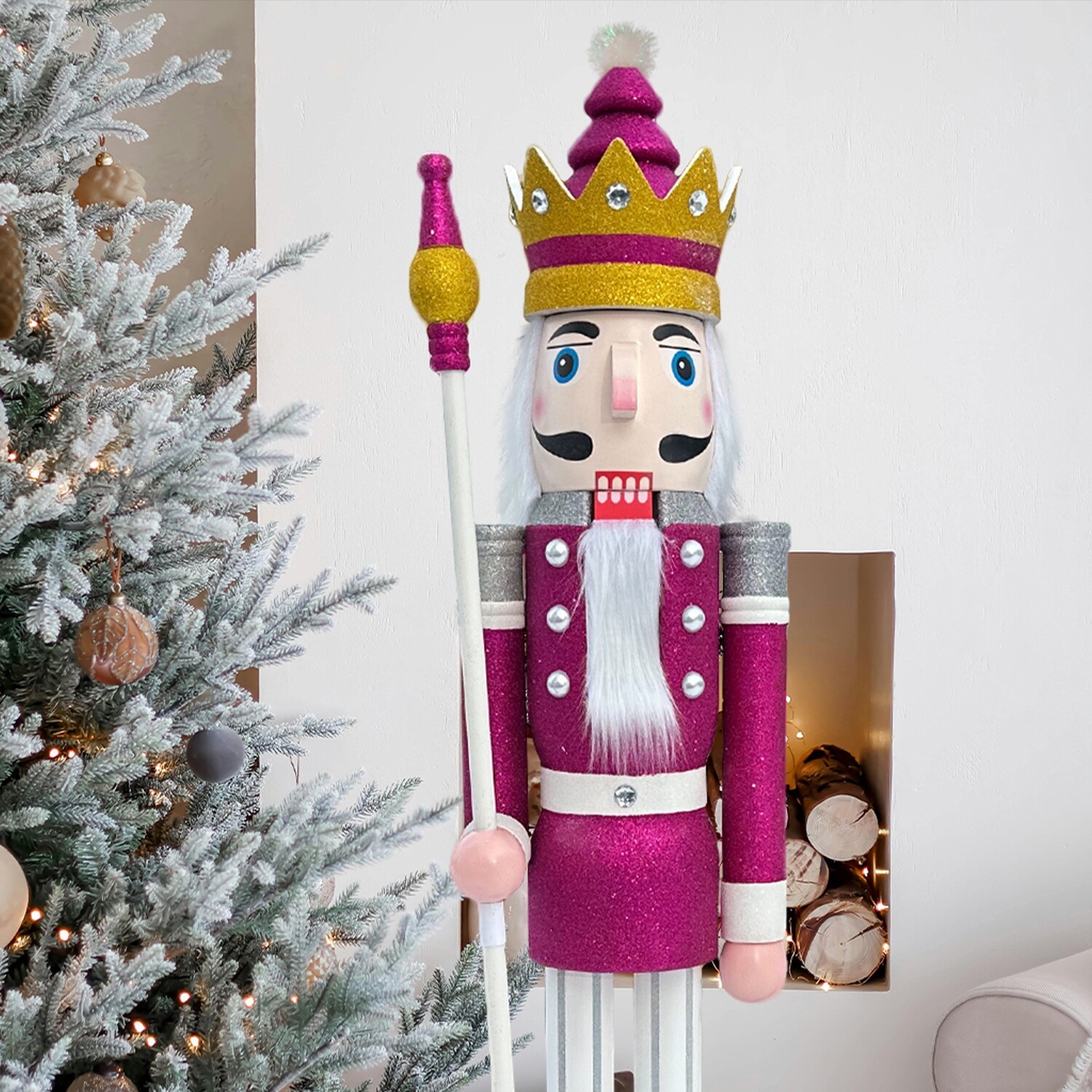 Plum glitter nutcracker king K32