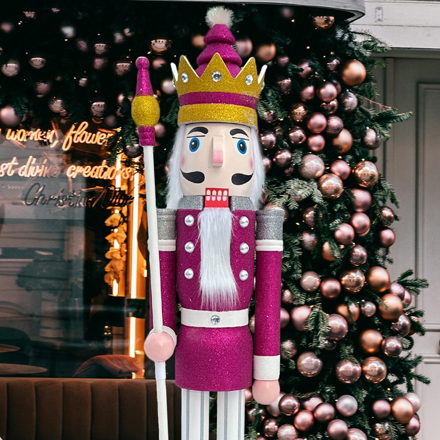 Purple glitter nutcracker king K32