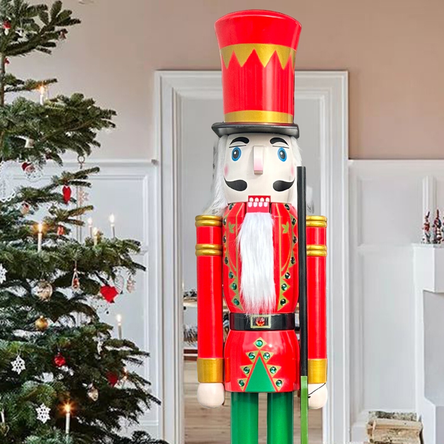 Red Nutcracker Solider with gun K05