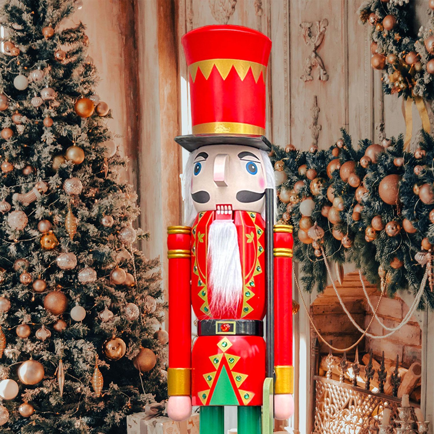 Red Nutcracker Solider with gun K05
