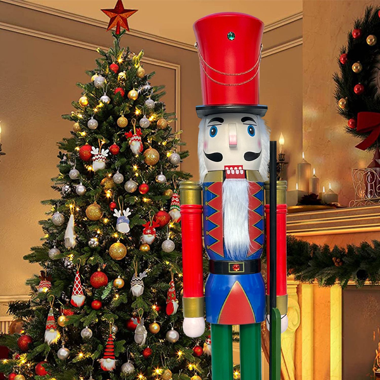 Red and Blue Nutcracker Soldier K45