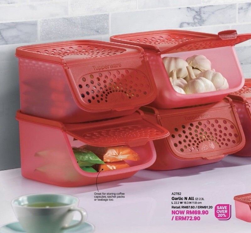 Garlic n all keeper 2 Pcs per Set - Tupperware