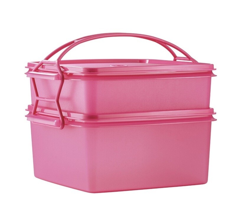 Jumbo Goody Box With Carolier Pink Tupperware