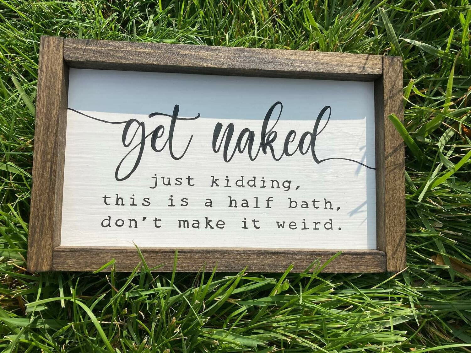 Get naked bathroom sign