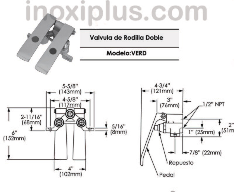 Válvula de rodilla doble