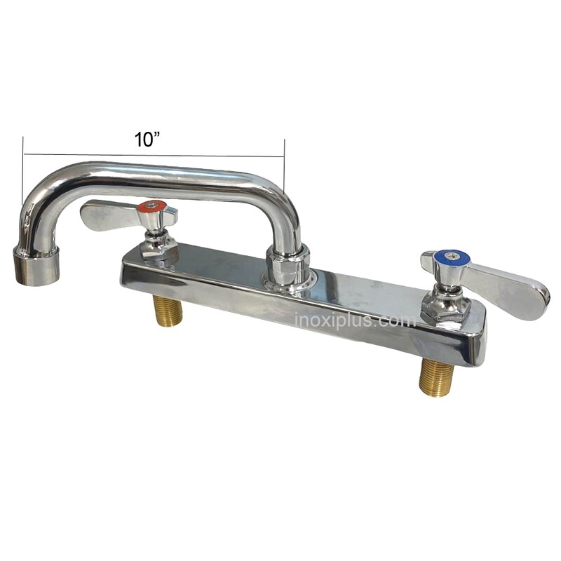 Llave Mezcladora a Cubierta con Grifo Recto 10&quot;