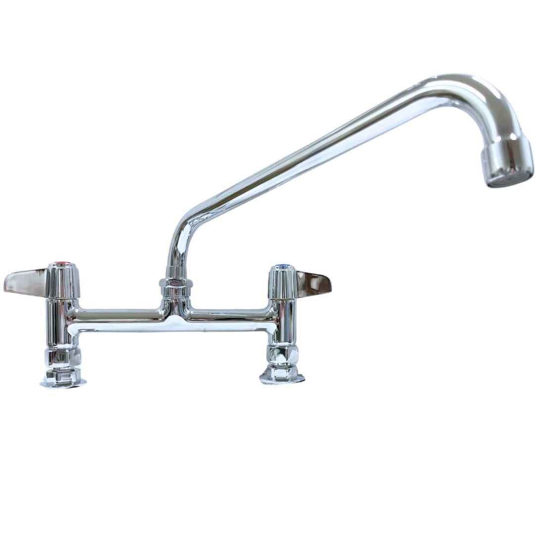 Mezcladora Uso Rudo Para montar en Cubierta Con Grifo Recto 12&quot;