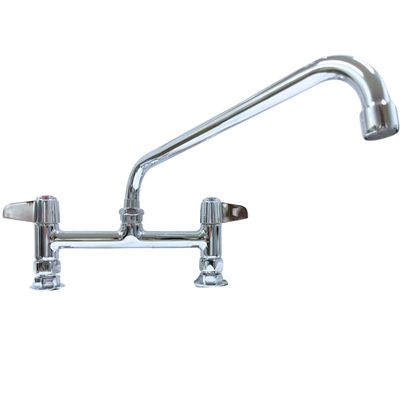 Mezcladora Uso Rudo Para montar en Cubierta Con Grifo Recto 12&quot;