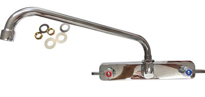 Mezcladora Uso Rudo Para montar en respaldo Con Grifo Recto 12&quot;