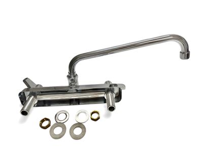 Mezcladora Uso Rudo Para montar en respaldo Con Grifo Recto 12"