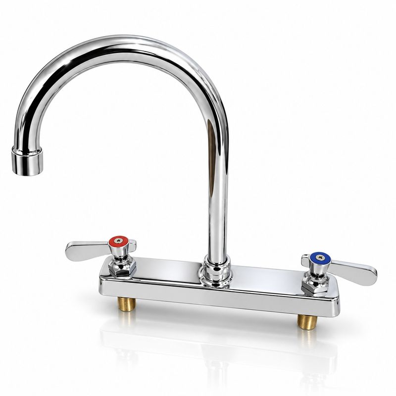 Llave Mezcladora a Piso con Cuello de ganso de 8" x 11"
