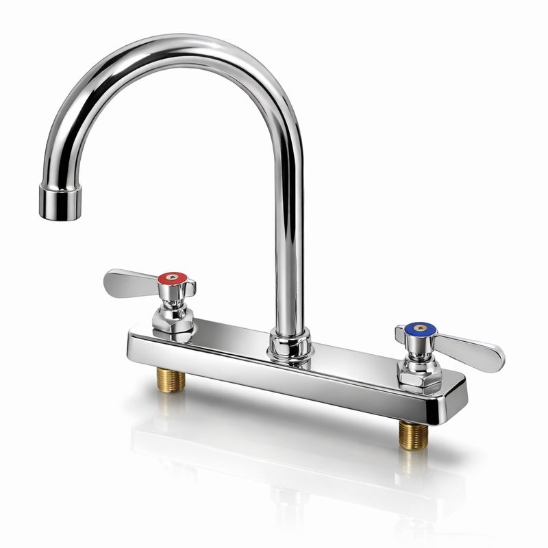 Llave Mezcladora a Piso con Cuello de ganso de 5"x 8"