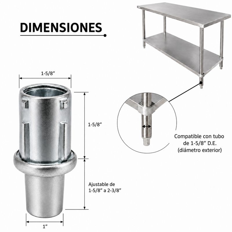 Regatones Niveladores Zinc