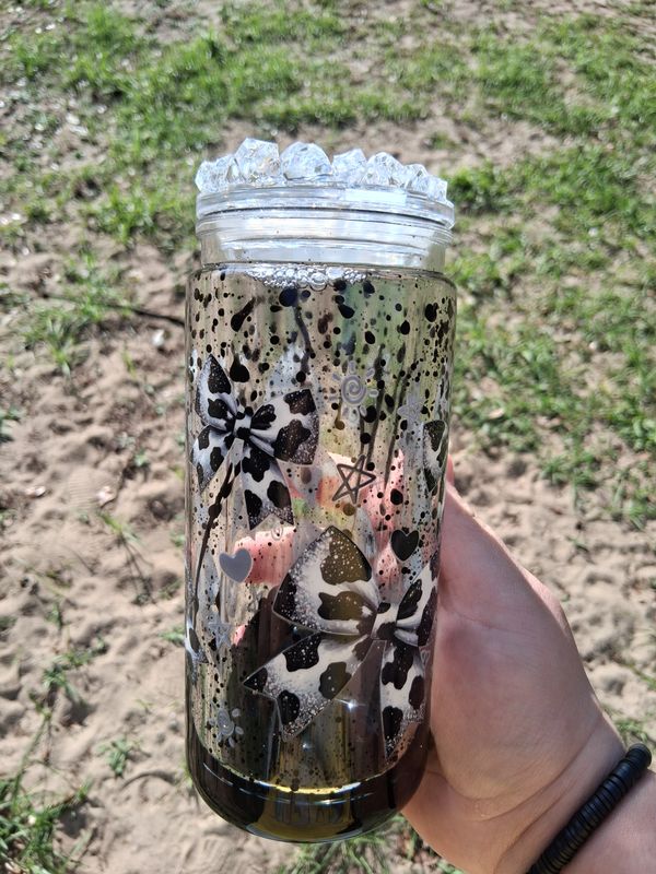 Cow print bow lava cup Cow print bow lava cup