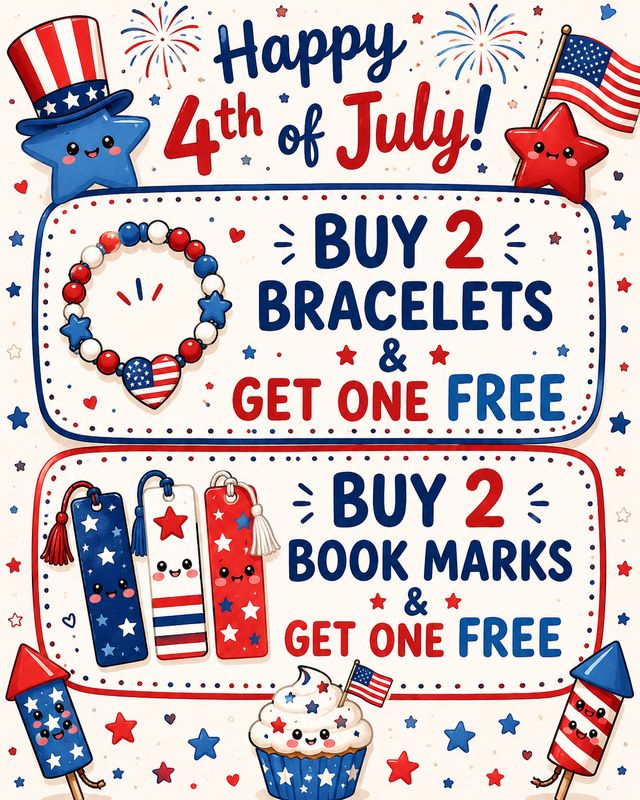 4th of July bookmark sale (buy 2 get 1 free) 4th of July bookmark sale (buy 2 get 1 free)