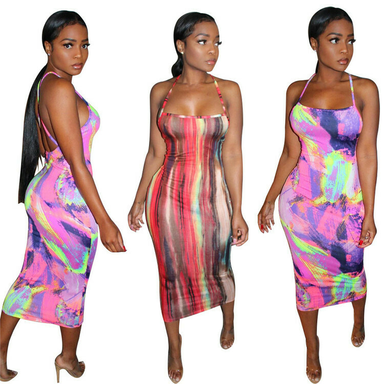 Ladies Flower Print  Elegant Sundresses