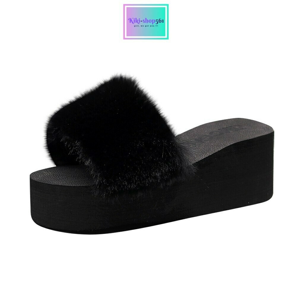 Women Furry wedge Slippers
     (Tone Improver)