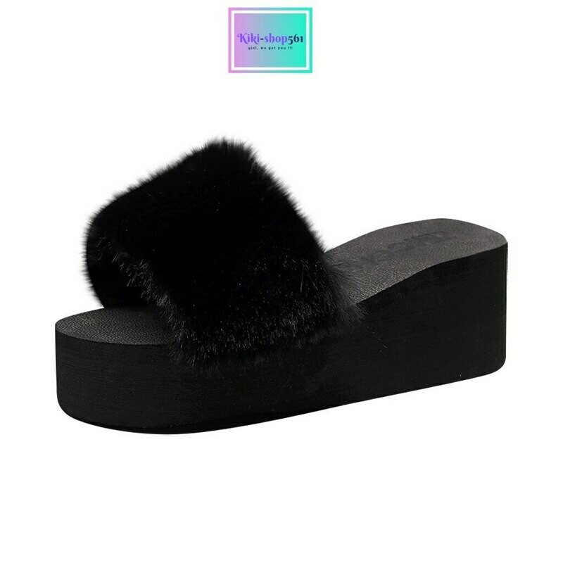 Women Furry wedge Slippers
     (Tone Improver)