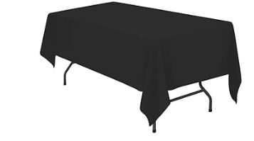 Customizable, 6 ft. black stretch or loose table cloth