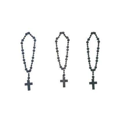 Wood Bead Rosary with Cross