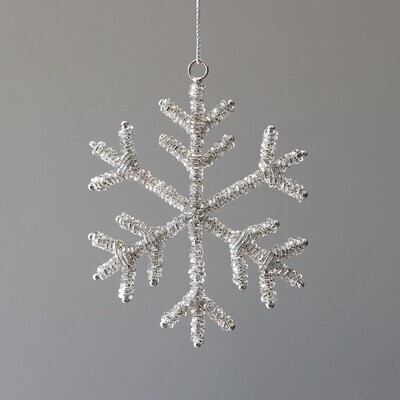 Glass Beaded Snowflake Ornament- Small