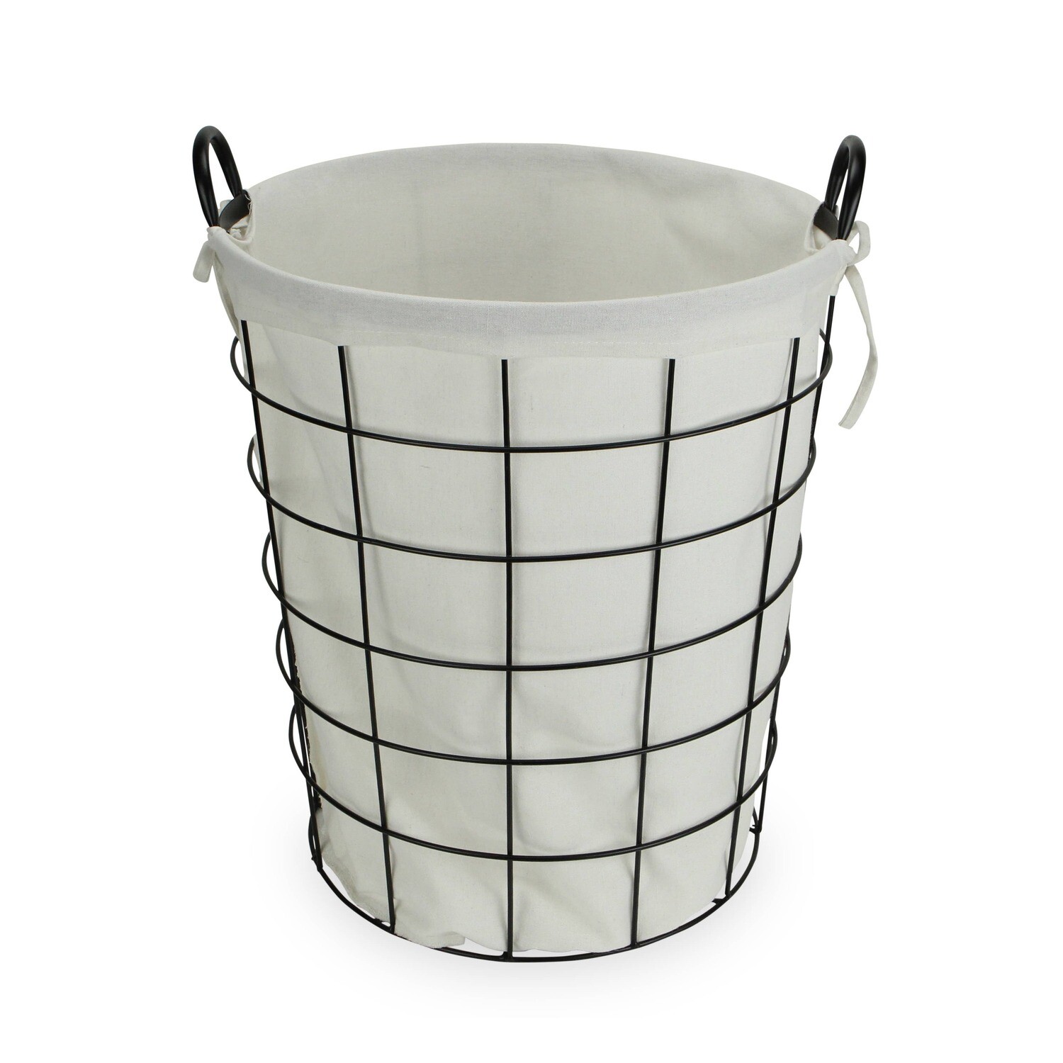 Lined Wire Laundry Basket with handles