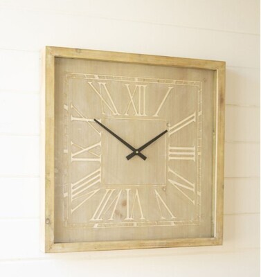 Square Wooden Clock