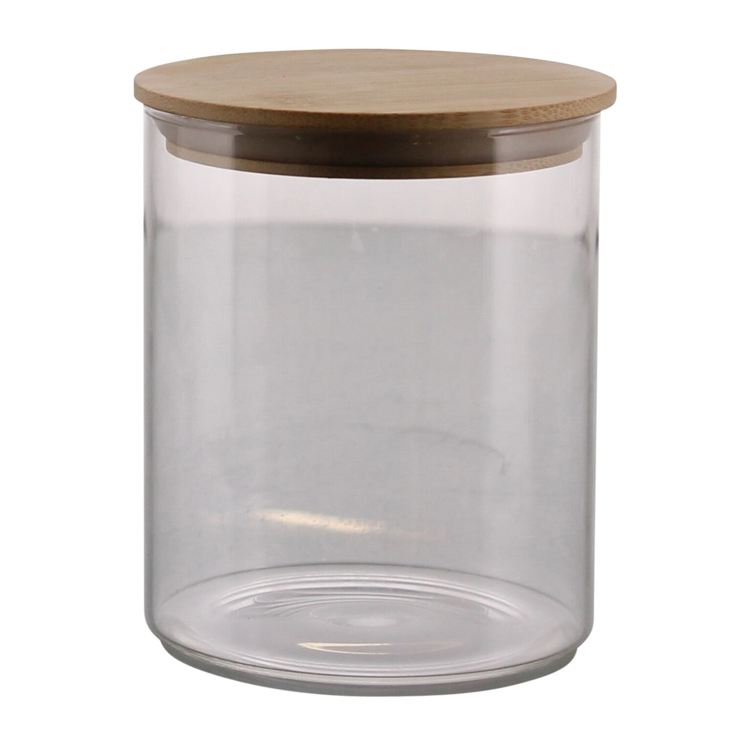 Canister - Glass with Wood Lid - Med