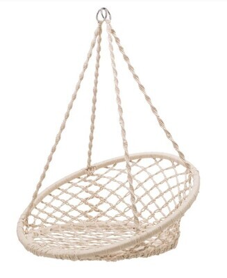 Cotton Macrame and Metal Hanging Chair