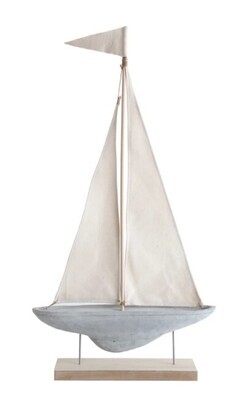 Sailboat on Stand - Blue Fabric