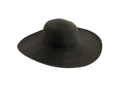 Scala Straw Round Hat - Black