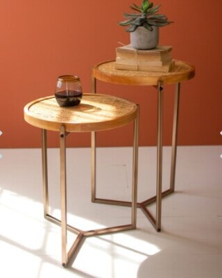 Set of 2 Nesting Round Top Tables