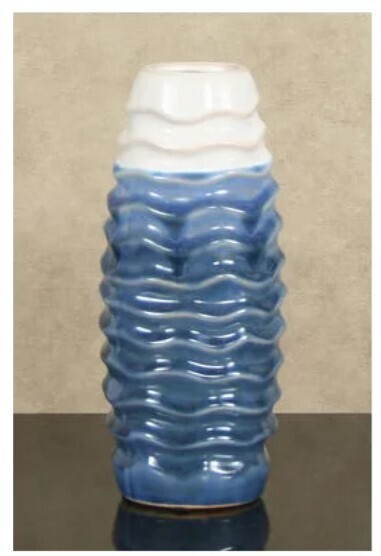 Ruffle Vase - Blue/Wht