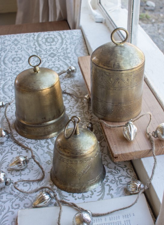 Antique Etched Brass Bells