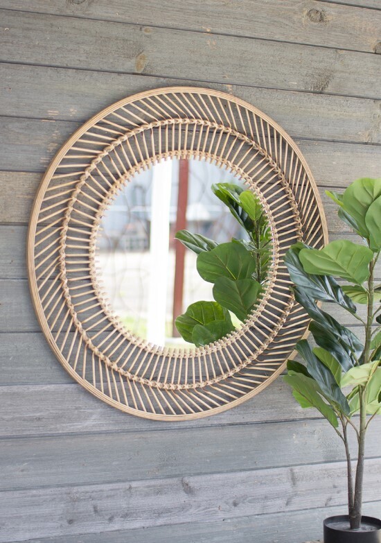 Round Bamboo Mirror
