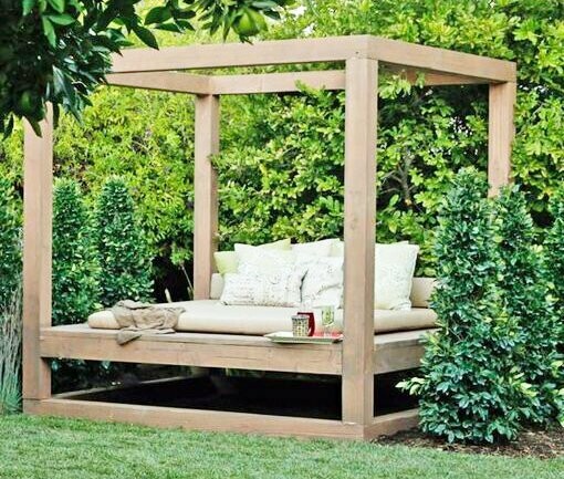 Cama tipo balinesa de exterior 016