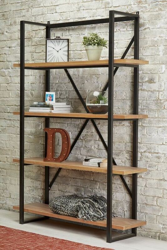 Estanteria de madera y hierro 015