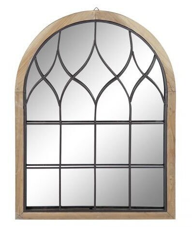 Espejo ventana de madera y hierro 04