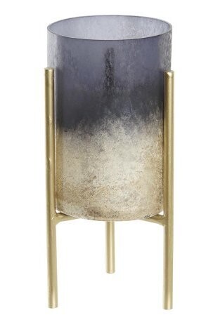 Portavela de cristal bicolor pequeño