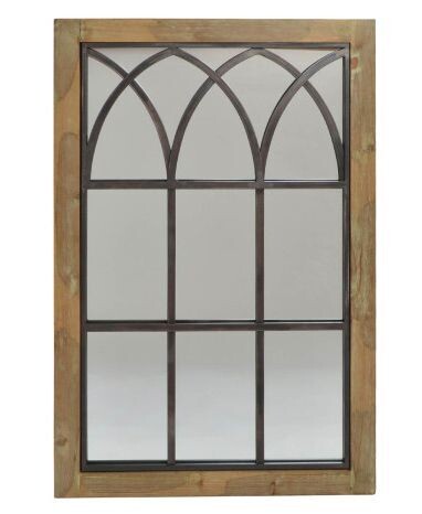 Espejo ventana de madera y hierro 05