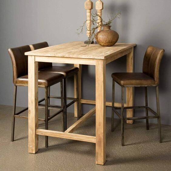 Mesa alta de madera 035