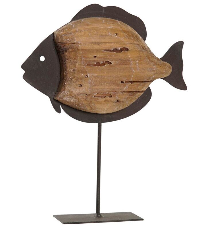 Pez de madera y metal