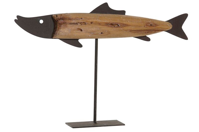 Pez de madera y metal grande