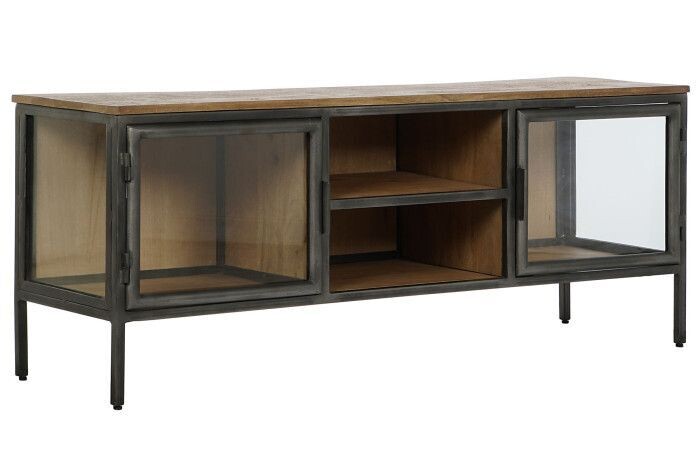 Mueble para tv  de madera y hierro  004
