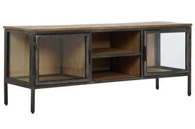 Mueble para tv de madera y hierro 006