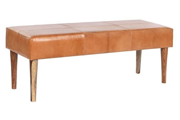 Banco de madera y piel 014