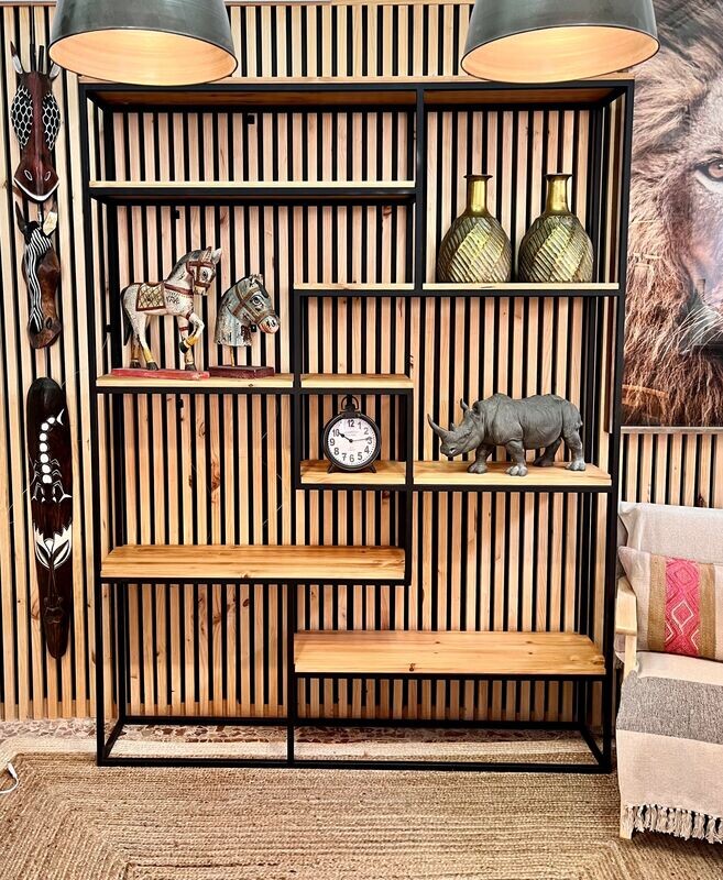 Estantería de madera y hierro 020