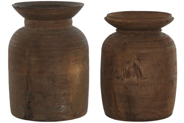 Jarrón de madera de Nepal 031