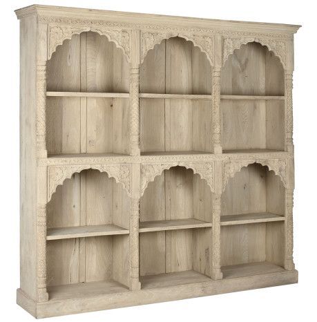 Estantería de madera de pino tallada 001