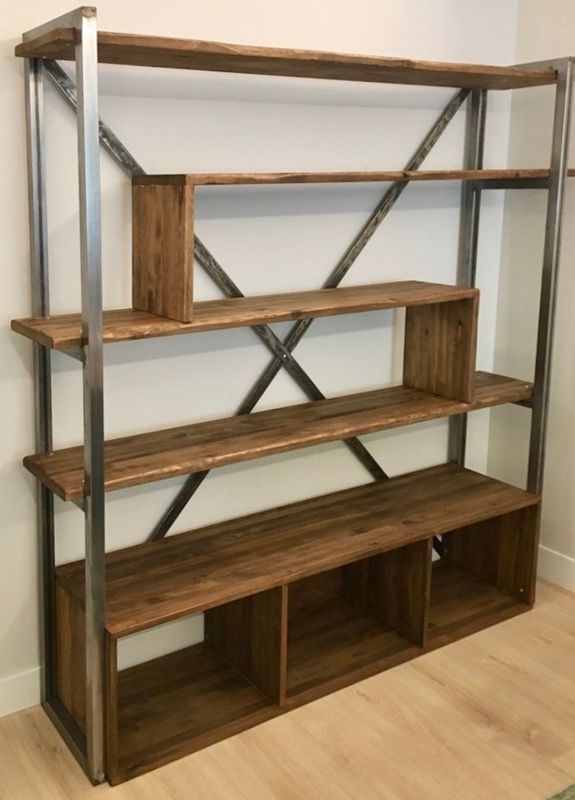 Estantería de madera y hierro 013